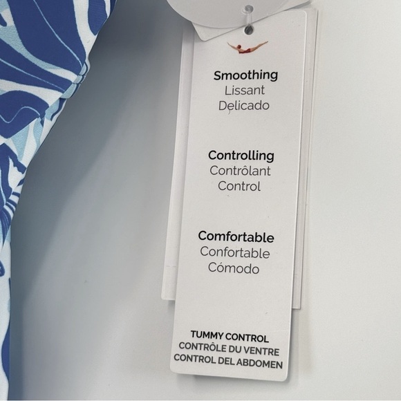 Jantzen Jolie Floral Swimsuit Tommy Control Women Size 8 One Piece Blue White - Picture 8 of 14